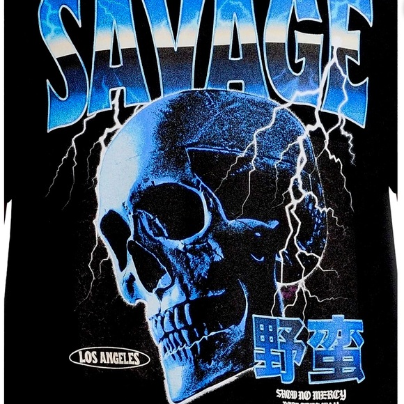 Men’s Savage Skull Short Sleeve Graphic Tee - Picture 2 of 3